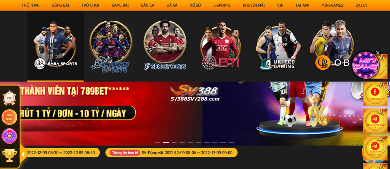 Sảnh chơi cá cược thể thao SV388