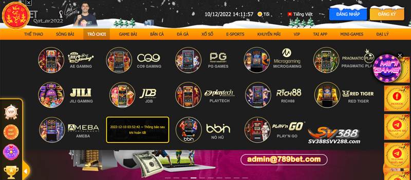 Sảnh chơi Slot game tại SV388